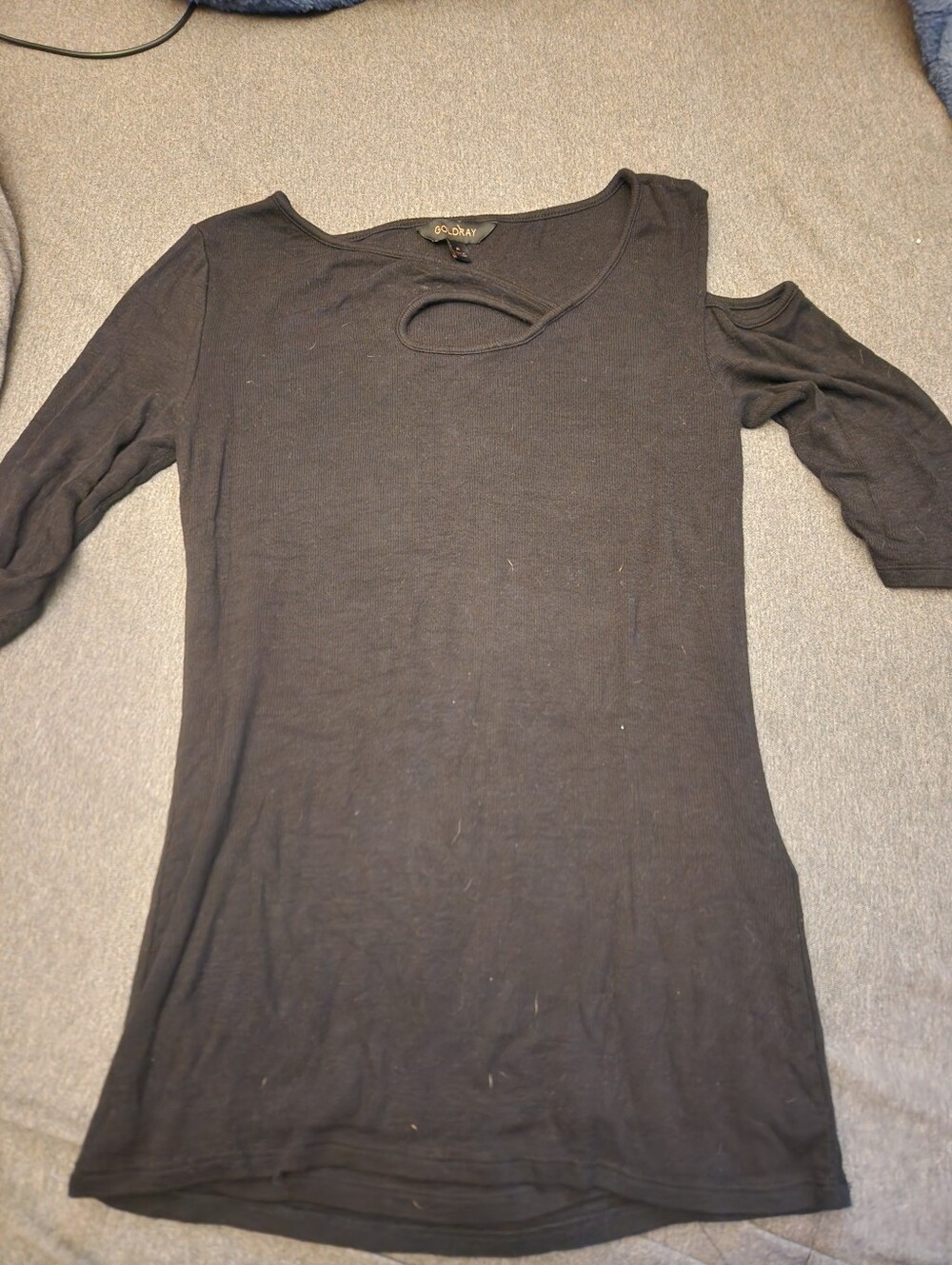 Black Cutout Sleeve Women's Top